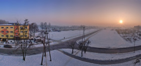 Ul. Piastowska zimą
